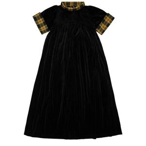 Mini Nod Velvet Maxi Jumper Dress Flannel Cuffs and Collar Lined Girls size 6